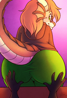 drawing giantess furry dragoness anthro color butt shrunken_men sheela point_of_view