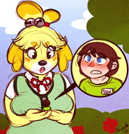 drawing furry anthro dog color handheld shrunken_men sheela isabelle animal_crossing shih_tzu mayor
