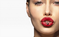 collage vore biting unknown_artist shrunken_men face red_lips looking_at_viewer