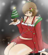 breasts giantess christmas people stars decorations christmas_tree tables christmas_lights