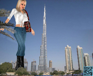 giantess city blonde clothed boots looking_down skyscraper digital_render