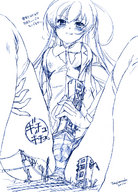 drawing giantess insertion panties monochrome destruction train torajimaneko uniform crotch vehicle_insertion panty_entrapment haiyore!_nyaruko-san nyaruko