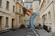 giantess collage small_man long_hair buildings jeans wonderslug window looking_in