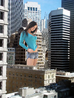 giantess collage city buildings wonderslug skyscrapers looking_at_viewer daisy_dukes
