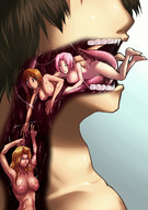 drawing nude vore bleach tongue sakura_haruno mouth teeth shrunken_woman swallowed inside_view throat_view rangiku_matsumoto orihime_inoue naruto_(series)