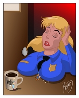 breasts drawing blonde breast_crush police table underneath pinned coffee disney miranda shrunken_character bonkers fall_apart_rabbit kisparlius police_officer