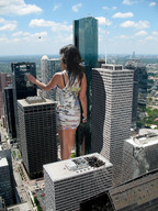 giantess collage city destruction helicopter wonderslug hand legs bus skyscrapers denise_milani between_buildings rooftop_view behind_view