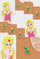 drawing giantess small_man color inside inside_ear ear_drum link_(the_legend_of_zelda) princess_zelda_(the_legend_of_zelda)