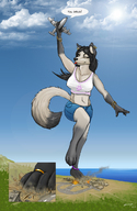 drawing micro furry macro wolf ocean paws airplane clouds airport sky under_foot toe_ring rings emily