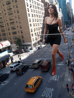 giantess collage city brunette boots walking shrunken_people streets vehicles new_york_city accasbel gabriella_cilmi