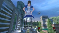 giantess city buildings helicopter police leggings dress boots looking_down streets sky alice_in_wonderland madness_returns crowds looking_at_tiny digital_render