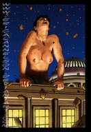 breasts drawing growth nipples giantess nude mega color destruction buildings outgrowing_building short_hair night catwoman ericalannelson museum dc_comics roar