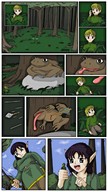 drawing gentle handheld cleavage shrunken horse shrunken_men thor66 grass forest magic set riding panels giant_frog between_breasts
