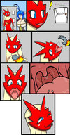 drawing giantess pokemon vore furry anthro comic color blue_hair giantesses jj-psychotic blaziken