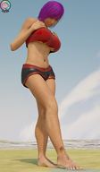 giantess crush micro feet city large_breasts destruction barefoot purple_hair low_angle looking_down skyscraper under_foot tattoo toe_ring point_of_view tiny_mk goddessviolet violets_power digital_render
