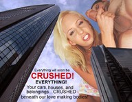 giantess collage blonde giant male penis low_angle couple story looking_down skyscrapers sky looking_at_viewer