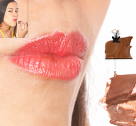 collage micro vore face shrunken_man close_up candy between_fingers looking_at_viewer imminent_vore giantesscity
