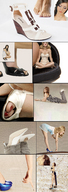 collage micro feet blonde barefoot high_heels brunette multiple_sizes shrunken_woman looking_at_viewer panels compilation giantesscity
