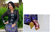 collage feet black_hair clothed shoes smiling sitting hand shrunken_man lipstick malaygiantess eye_makeup