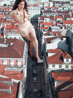 giantess collage barefoot brunette legs bus vehicles between_buildings rooftop downward_angle accasbel michelle_rodrigez