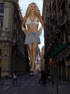 giantess collage blonde high_heels blood low_angle streets vehicles sky curly_hair between_buildings accasbel barcelona courtney_peldon