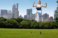 giantess collage city exercise barefoot low_angle park wonderslug skyscraper sky trees jordan_carver