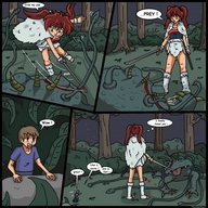 drawing comic sword story red_hair shrunken_men thor66 monster set outdoors ayame