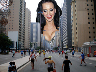 giantess city mega black_hair clothed lipstick outdoors katy_perry crowds joe117