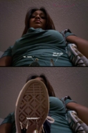 angry brunette couple story screaming point_of_view looking_at_viewer green_shirt suddenly_shoe