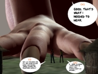 giantess story kneeling outdoors giant_hand flatworld a_big_encounter kentbobby2000 digital_render