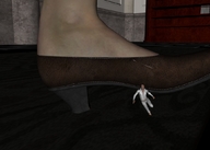 clothed shrunken_men indoors imminent_crush short_heel digital_render