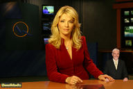 gentle collage blonde shrunken_men looking_at_viewer holding_hands smalldude newscaster