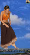 collage giga city destruction barefoot outdoors sky long_skirt