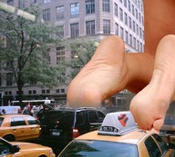 giantess collage city barefoot traffic buildings vehicles