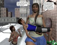 brunette story mini_giantess looking_at_victim digital_render