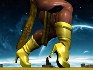 giantess giga high_heels muscles dark_skin otherworldly digital_render