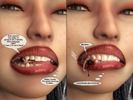 vore black_hair blood brown_eyes story gore hard_vore shrunken_men shrunken_man femaleteeth digital_render