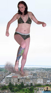 collage swimsuit destruction brunette shadester outdoors necklace looking_at_victim tattooed