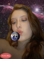 giantess collage earth space planet brunette giantess_may implied_vore cosmic_giantess