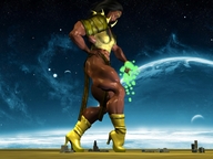 giantess giga high_heels muscles looking_down dark_skin hand_laser digital_render
