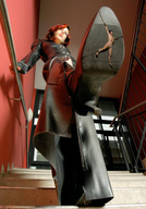 crush collage high_heels red_hair bondage shrunken_woman leather gag point_of_view under_sole