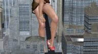 giantess high_heels fleeing outdoors digital_render