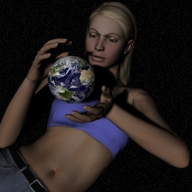 giantess earth giga blonde space planet looking_at_victim digital_render