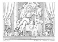 drawing monochrome swimsuit handheld shrunken_men sandals worship dangle cat_girl giantessfan looking_at_victim giantess_fan viviankitty