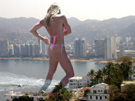 giantess collage blonde swimsuit beach wonderslug