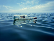collage ocean brunette bottle shrunken_woman trapped_in_bottle