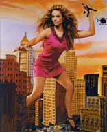 giantess collage long_hair handheld high_heels buildings helicopter brunette dress skyscraper sunset looking_at_viewer denise_richards