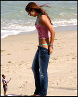 giantess collage small_man clothed beach