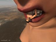 breasts giantess nude vore teeth tomthumb outdoors screaming digital_render