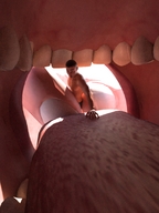 giantess vore tongue shrunken_men inside_mouth digital_render
